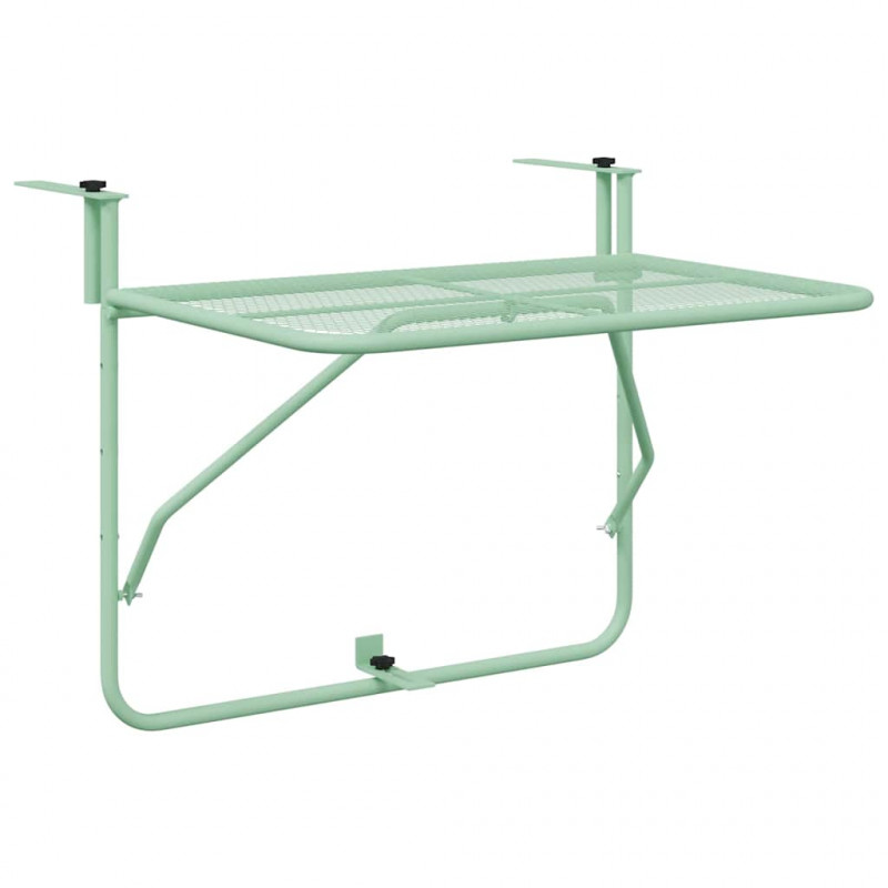 Stół Wiszący na Balkon Miętowa zieleń 60 x 39 x 65 cm Stal