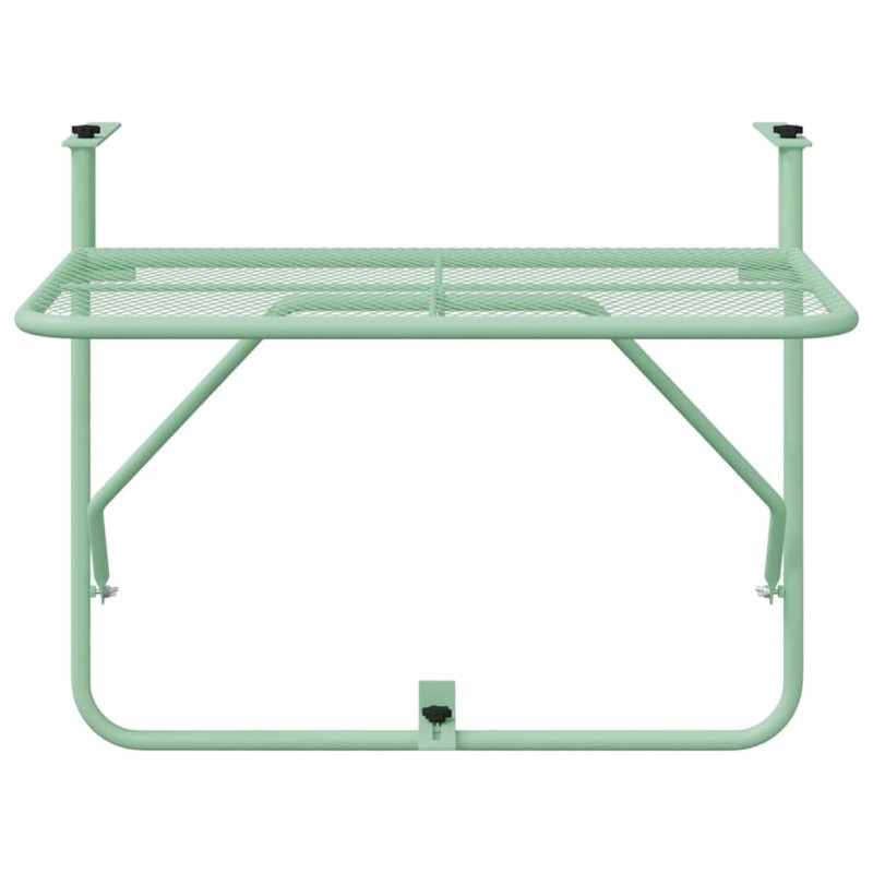 Stół Wiszący na Balkon Miętowa zieleń 60 x 39 x 65 cm Stal