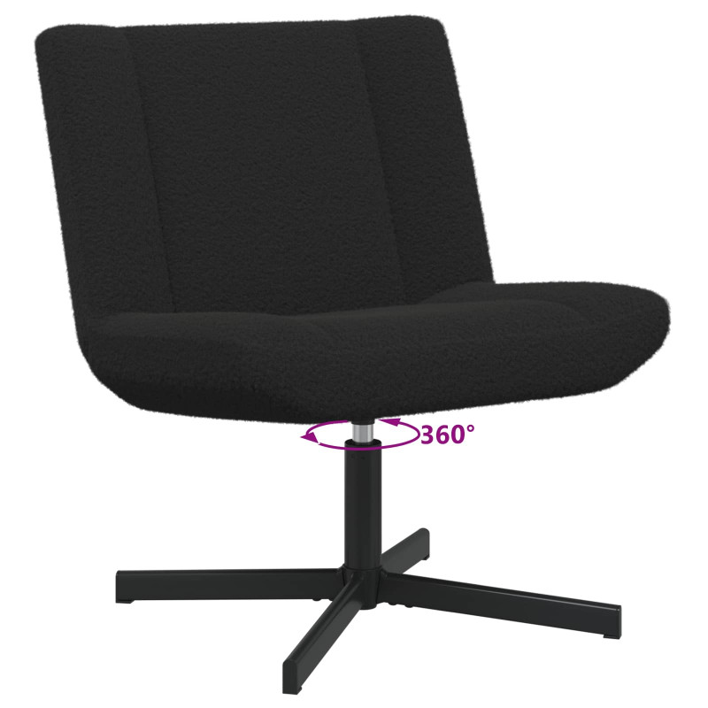 Fotel obrotowy Czarny 63 x 75 x 76 cm Owczy Skór