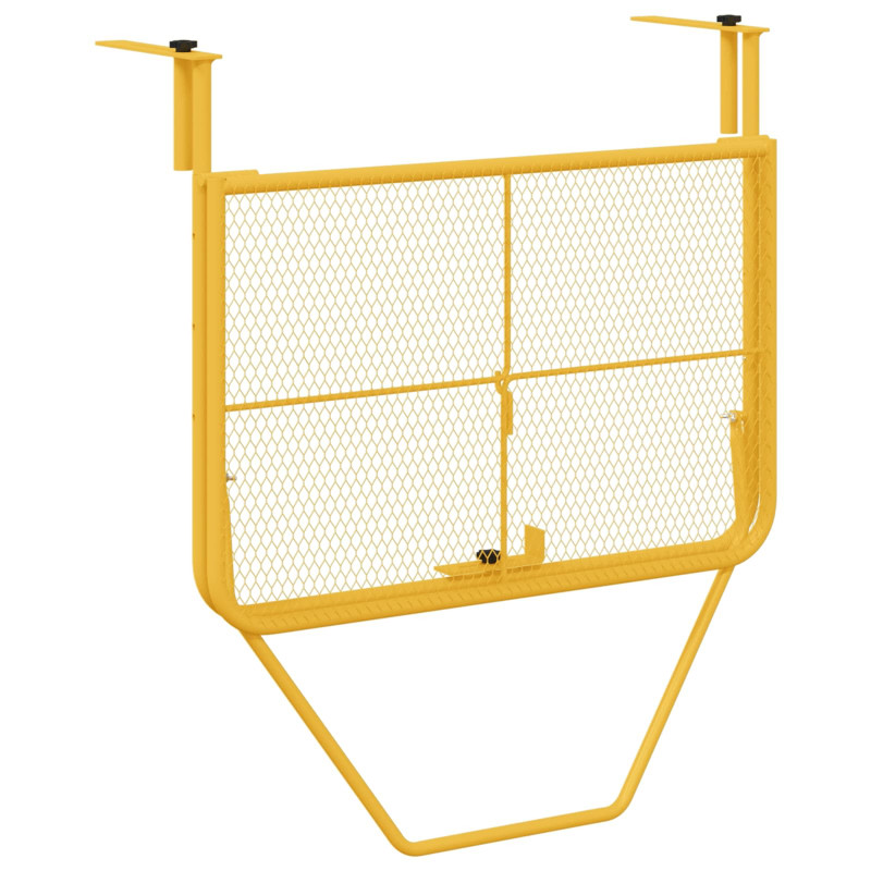 Stół Wiszący na Balkon Musztardowy 60 x 39 x 65 cm Stal