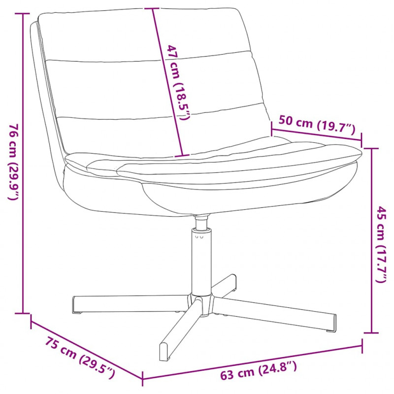 Fotel obrotowy Czerwony 63 x 75 x 76 cm PU