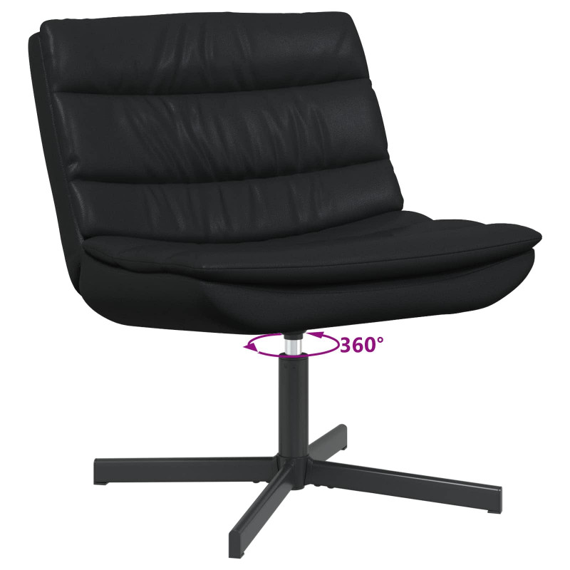 Fotel obrotowy Czarny 63 x 75 x 76 cm Błyszczący PU