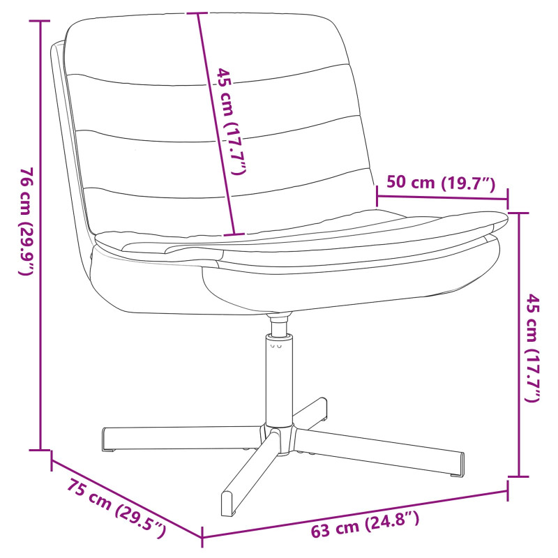 Fotel obrotowy Kremowy 63 x 75 x 76 cm tkanina