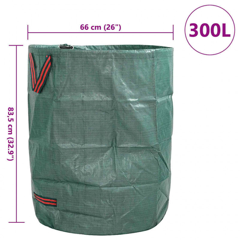 Torby na odpady do ogrodu 4 pcs Zielony 66 x 66 x 83,5 cm