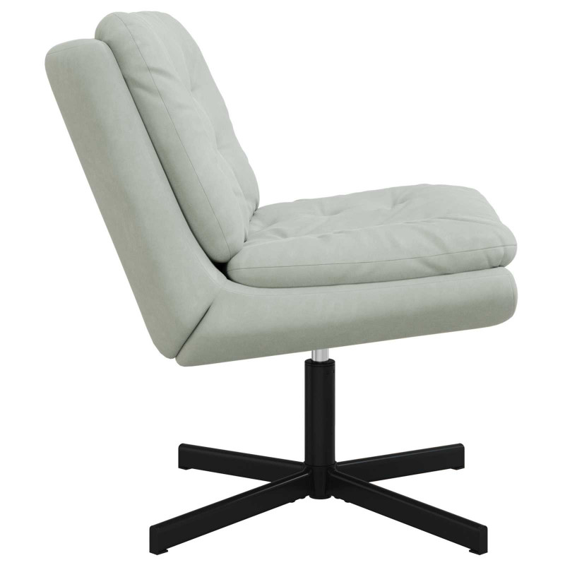 Fotel relaksacyjny obrotowy Jasnoszary 63 x 75 x 76 cm Aksamit