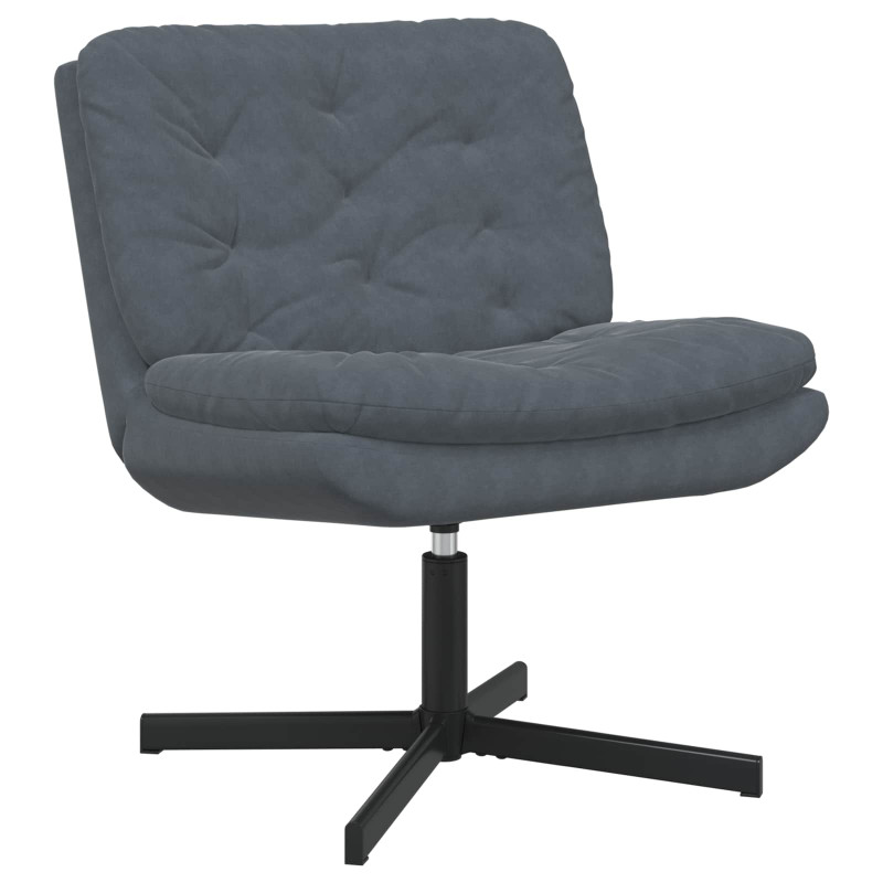 Fotel relaksacyjny obrotowy Ciemnoszary 63 x 75 x 76 cm Aksamit
