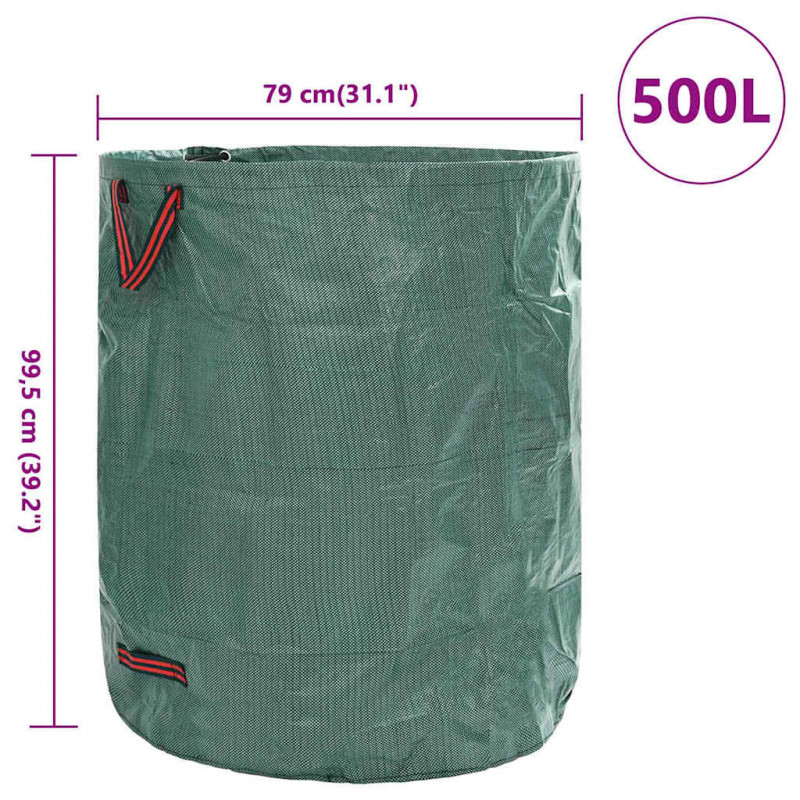 Torby na odpady do ogrodu 4 pcs Zielony 79 x 79 x 99,5 cm