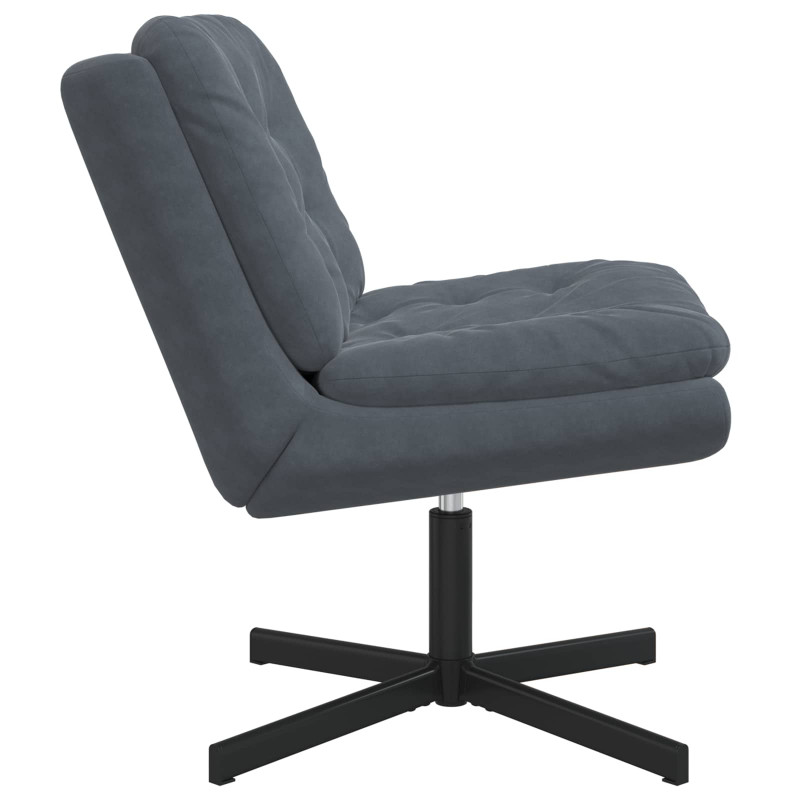Fotel relaksacyjny obrotowy Ciemnoszary 63 x 75 x 76 cm Aksamit