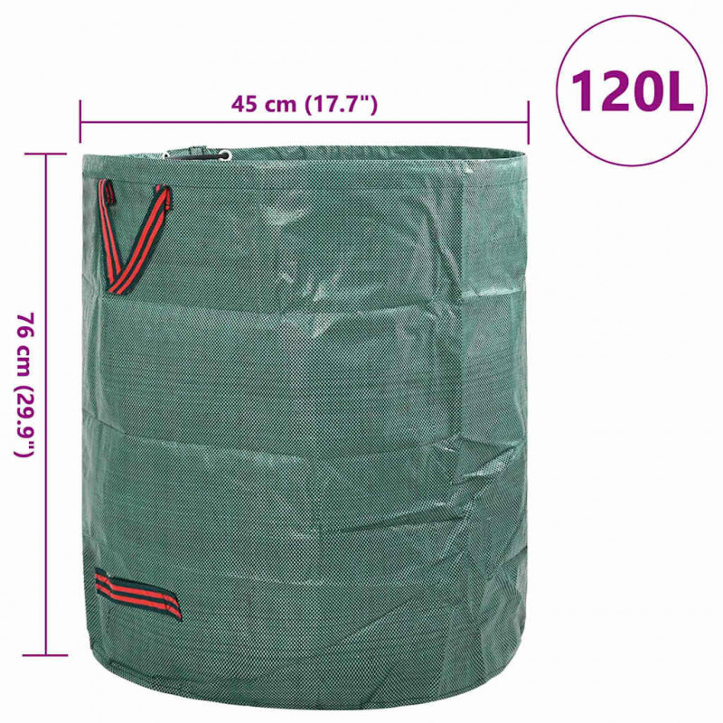 Torby na odpady do ogrodu 12 pcs Zielony 45 x 45 x 76 cm