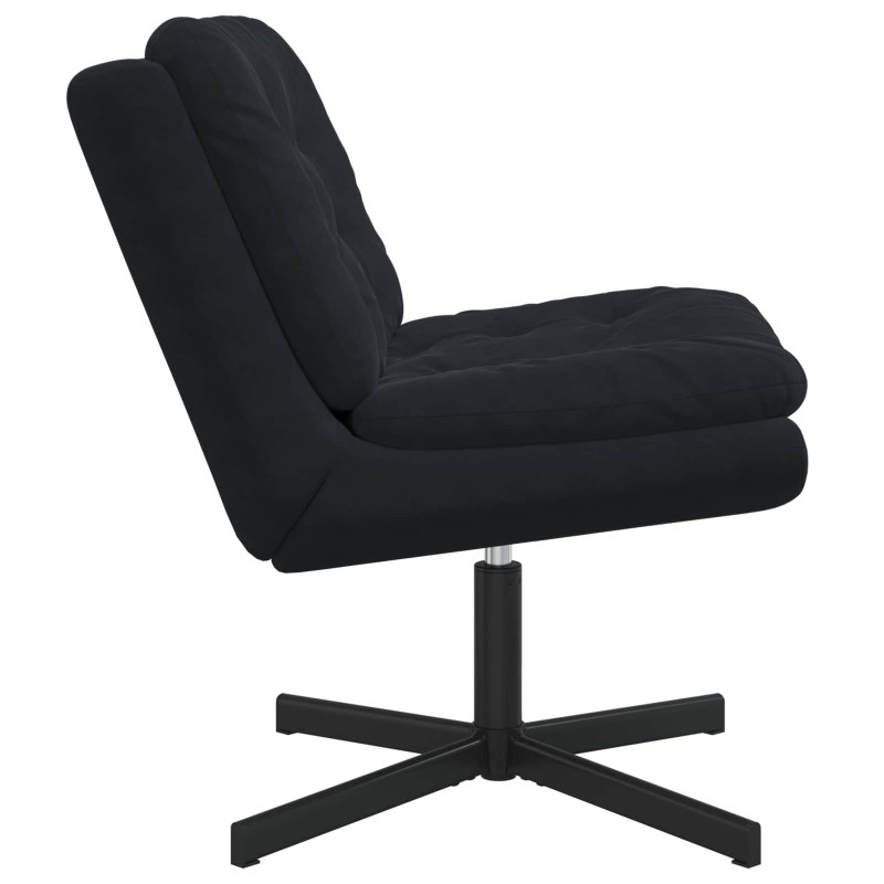 Fotel relaksacyjny obrotowy Czarny 63 x 75 x 76 cm Aksamit