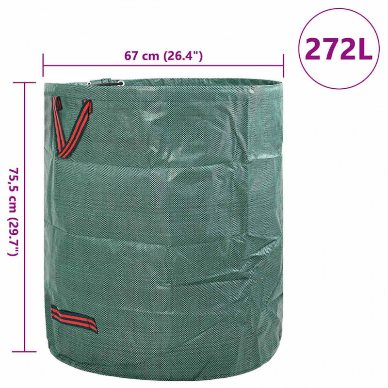 Torby na odpady do ogrodu 12 pcs Zielony 67 x 67 x 75,5 cm