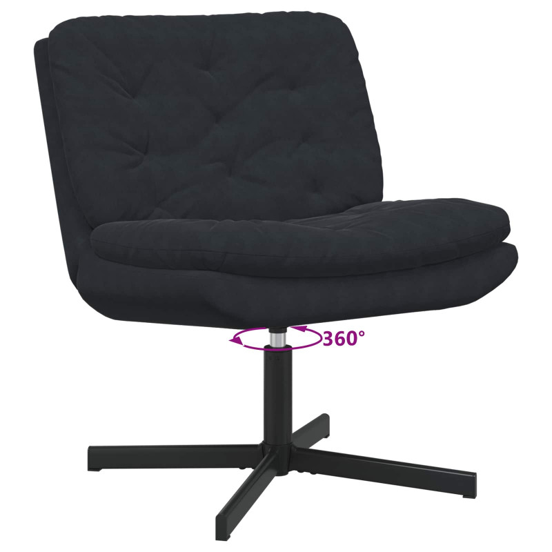 Fotel relaksacyjny obrotowy Czarny 63 x 75 x 76 cm Aksamit