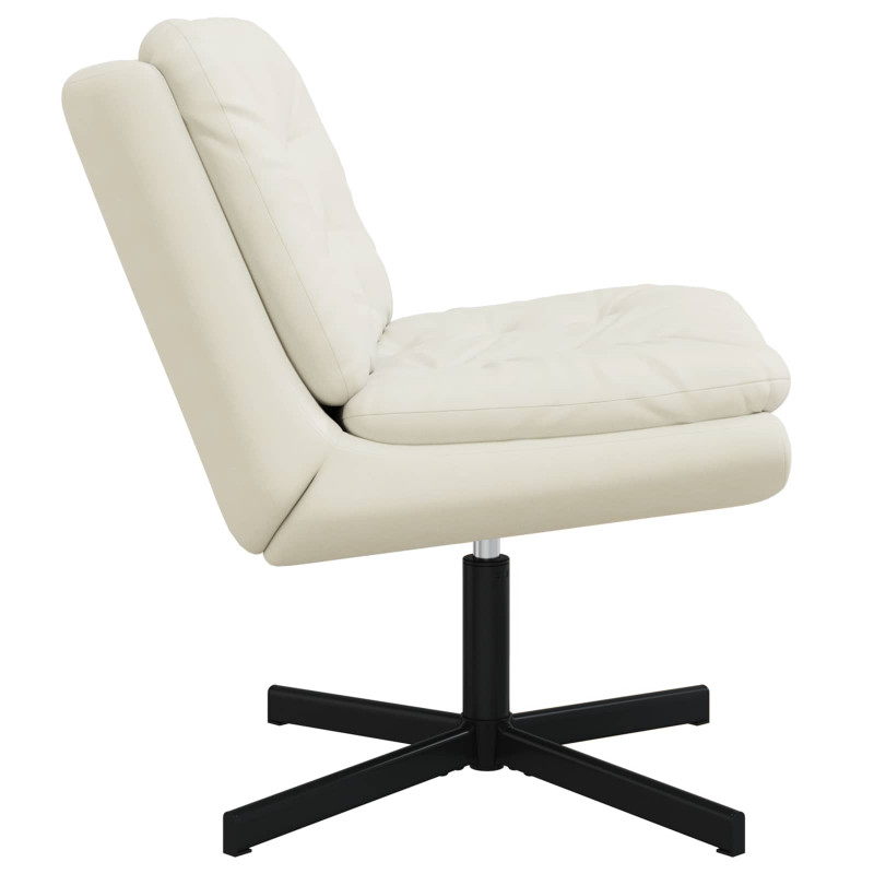 Fotel relaksacyjny obrotowy Kremowy 63 x 75 x 76 cm Aksamit