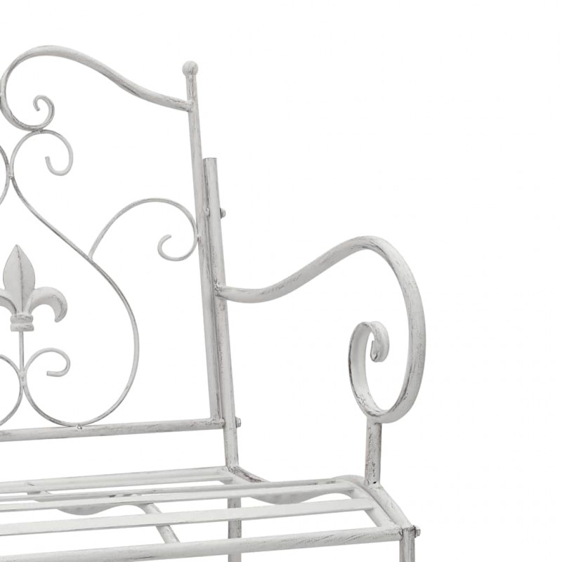 Ławka ogrodowa Antyczna biel 104 x 54 x 93 cm Stal