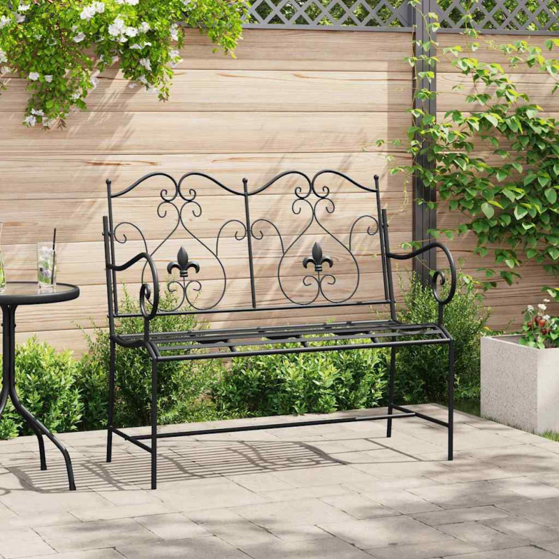 Ławka ogrodowa Czarny 104 x 54 x 93 cm Stal