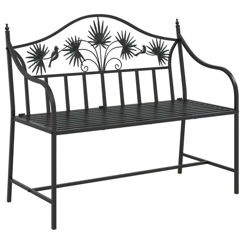 Ławka ogrodowa Czarny 104 x 52,5 x 89 cm Stal