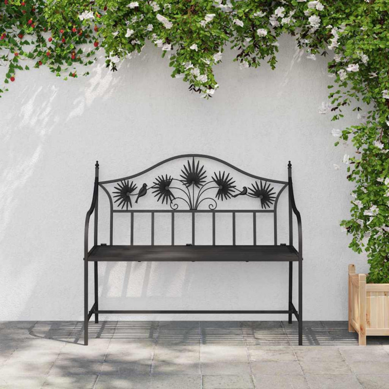 Ławka ogrodowa Czarny 104 x 52,5 x 89 cm Stal
