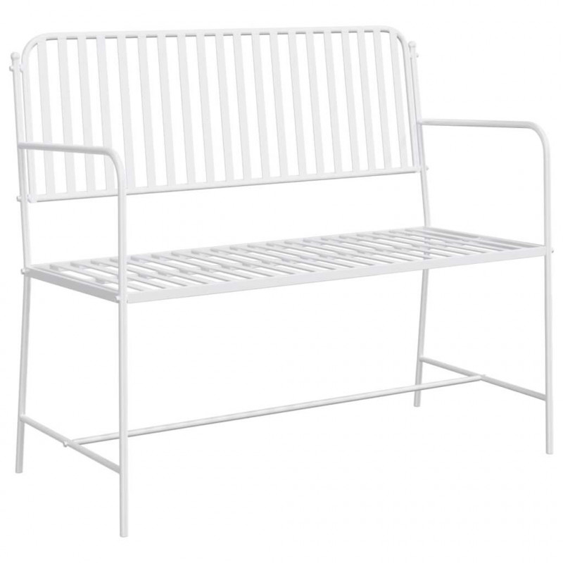 Ławka ogrodowa Czysta Biała 103,5 x 51,5 x 90 cm Stal