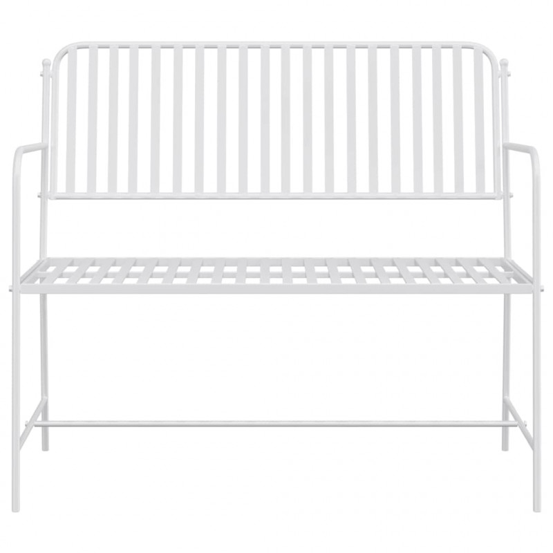 Ławka ogrodowa Czysta Biała 103,5 x 51,5 x 90 cm Stal