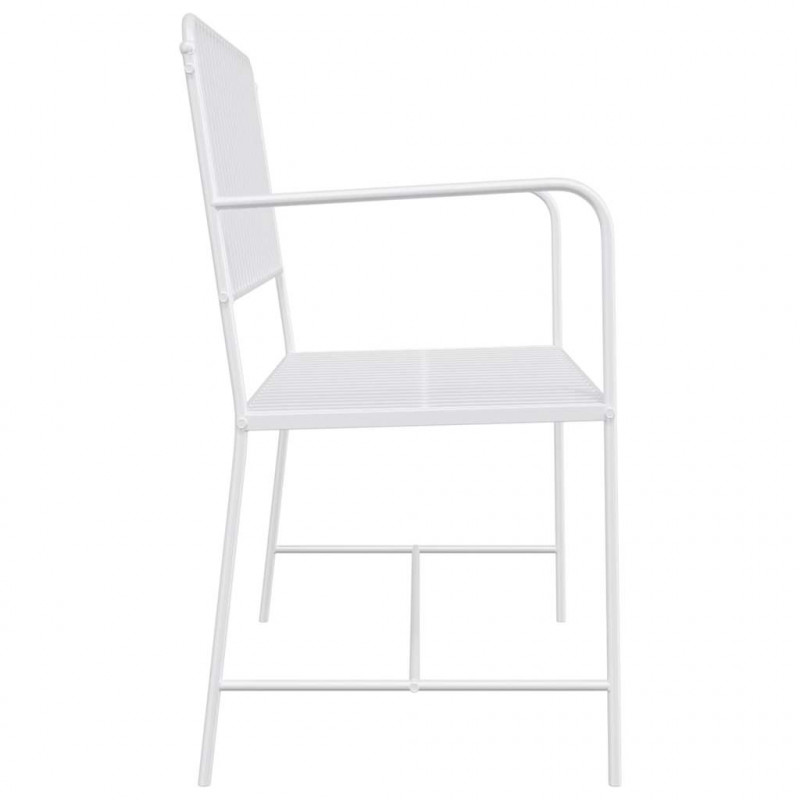Ławka ogrodowa Czysta Biała 103,5 x 51,5 x 90 cm Stal
