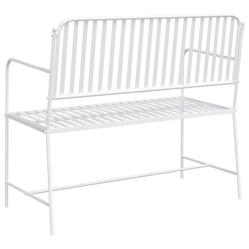 Ławka ogrodowa Czysta Biała 103,5 x 51,5 x 90 cm Stal