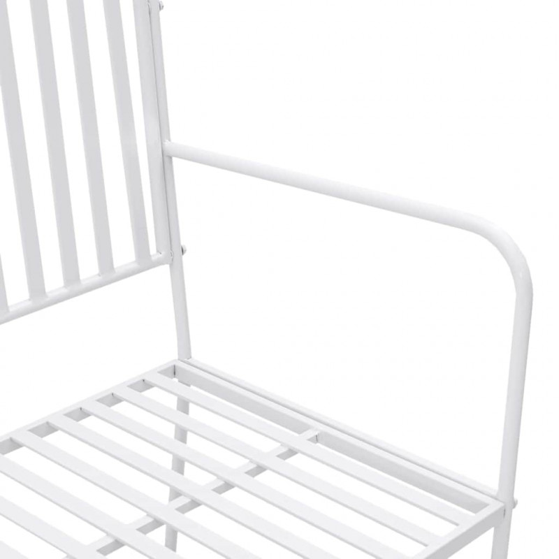 Ławka ogrodowa Czysta Biała 103,5 x 51,5 x 90 cm Stal