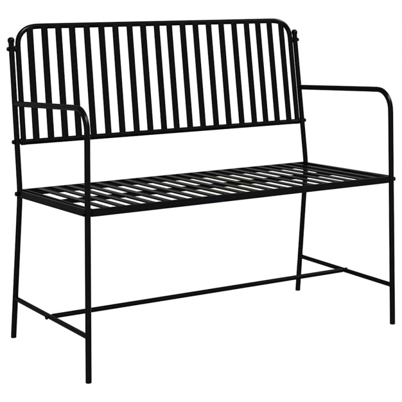 Ławka ogrodowa Czarny 103,5 x 51,5 x 90 cm Stal