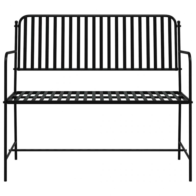 Ławka ogrodowa Czarny 103,5 x 51,5 x 90 cm Stal