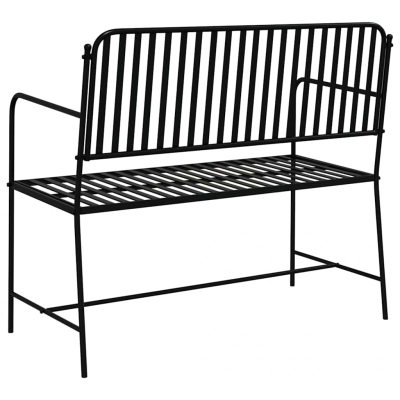 Ławka ogrodowa Czarny 103,5 x 51,5 x 90 cm Stal