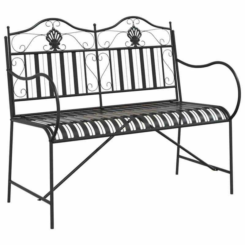 Ławka ogrodowa Czarny 103,5 x 59 x 89 cm Stal
