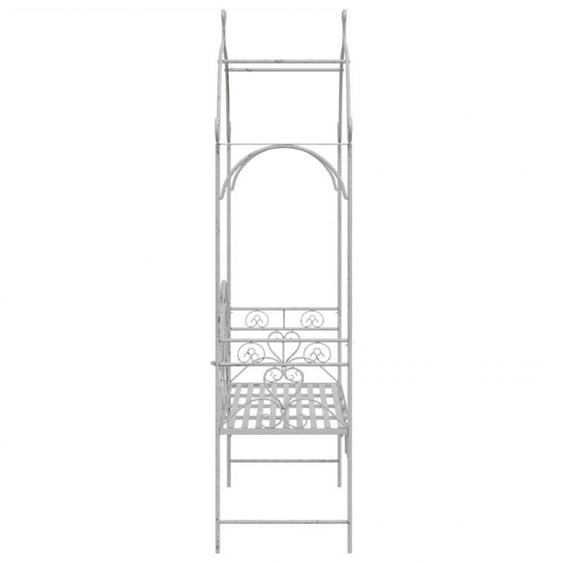 Ławka ogrodowa Antyczna biel 121 x 48 x 200 cm Stal