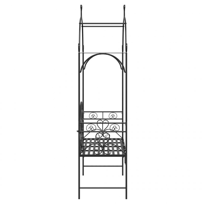 Ławka ogrodowa Czarny 121 x 48 x 200 cm Stal