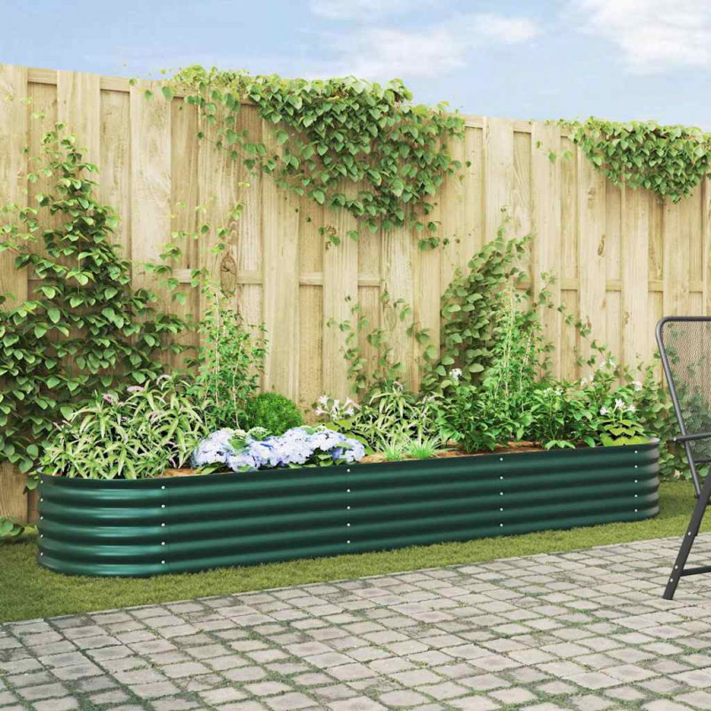 Podniesiony grządka Zielony 320 x 80 x 44 cm Stal