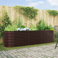 Podniesiony grządka Brązowy 320 x 80 x 81 cm Stal