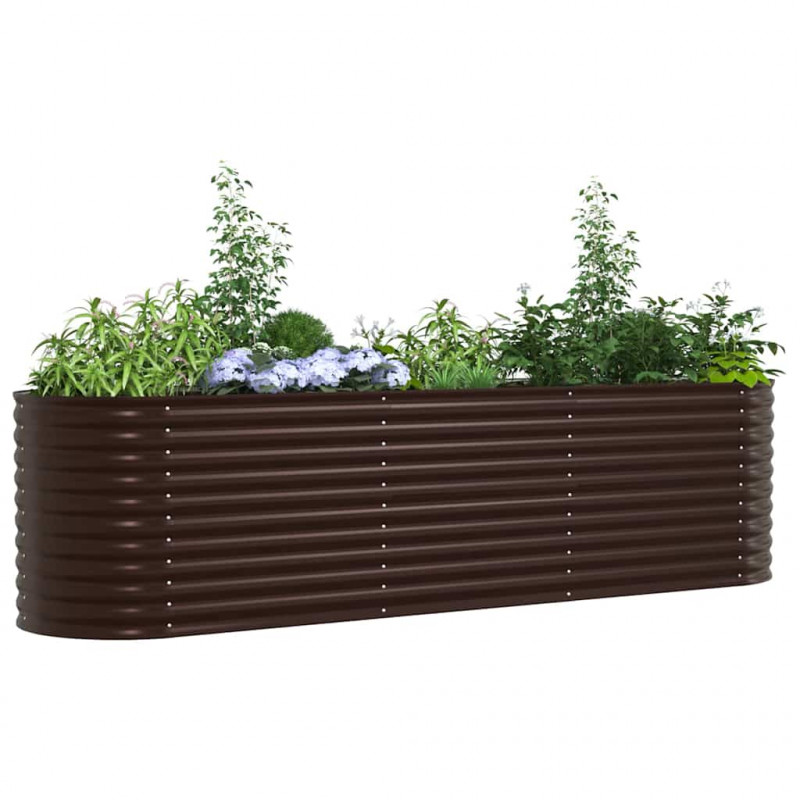 Podniesiony grządka Brązowy 320 x 80 x 81 cm Stal