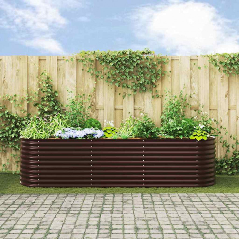Podniesiony grządka Brązowy 320 x 80 x 81 cm Stal