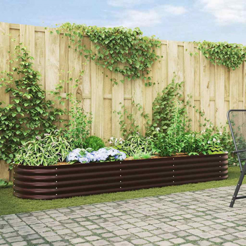 Podniesiony grządka Brązowy 320 x 80 x 44 cm Stal