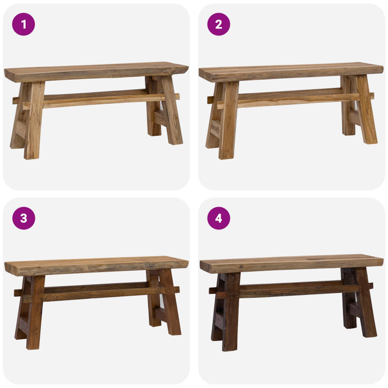 ławka Naturalny 100 x 29 x 43,5 cm Lite drewno teakowe