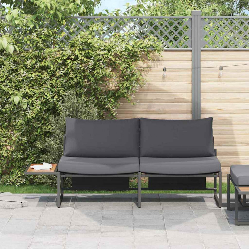 Sofa Ogrodowa z poduszką Antracyt 200,5 x 70 x 85,5 cm Stal