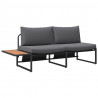 Sofa Ogrodowa z poduszką Antracyt 200,5 x 70 x 85,5 cm Stal