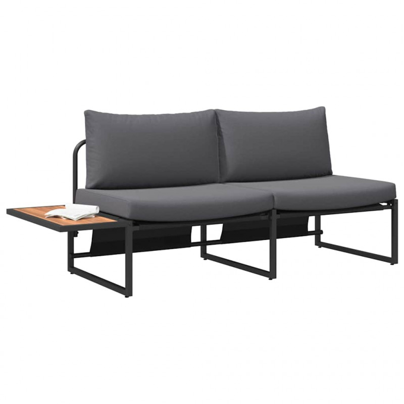 Sofa Ogrodowa z poduszką Antracyt 200,5 x 70 x 85,5 cm Stal