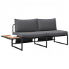 Sofa Ogrodowa z poduszką Antracyt 200,5 x 70 x 85,5 cm Stal