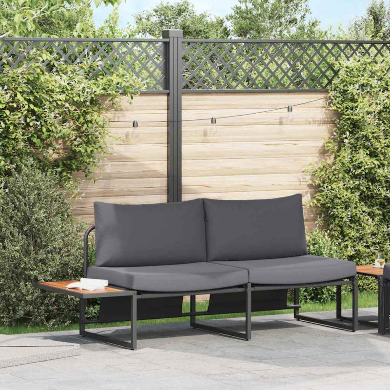 Sofa Ogrodowa z poduszką Antracyt 200,5 x 70 x 85,5 cm Stal