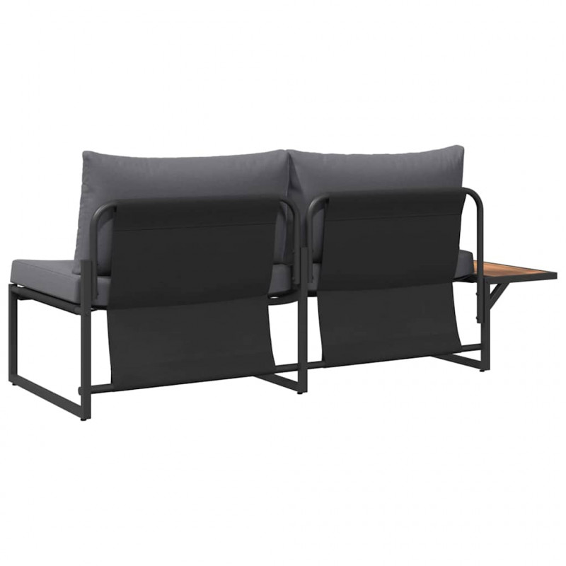 Sofa Ogrodowa z poduszką Antracyt 200,5 x 70 x 85,5 cm Stal