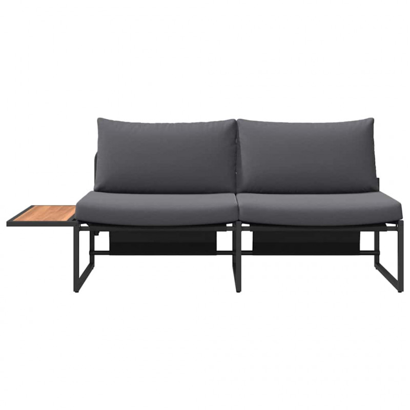 Sofa Ogrodowa z poduszką Antracyt 200,5 x 70 x 85,5 cm Stal