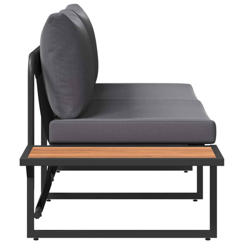 Sofa Ogrodowa z poduszką Antracyt 200,5 x 70 x 85,5 cm Stal