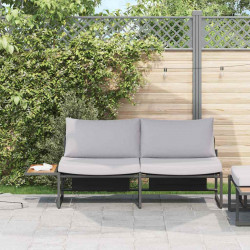 Sofa Ogrodowa z poduszką Jasnoszary 200,5 x 70 x 85,5 cm Stal