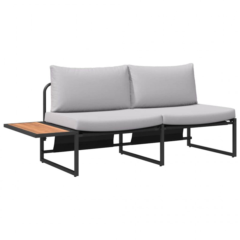 Sofa Ogrodowa z poduszką Jasnoszary 200,5 x 70 x 85,5 cm Stal