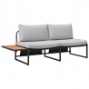 Sofa Ogrodowa z poduszką Jasnoszary 200,5 x 70 x 85,5 cm Stal