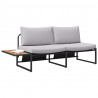 Sofa Ogrodowa z poduszką Jasnoszary 200,5 x 70 x 85,5 cm Stal